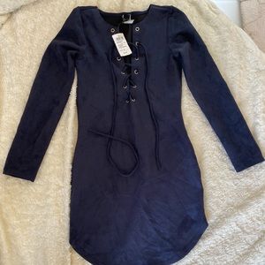 BLUE WINDSOR SUEDE DRESS SIZE S